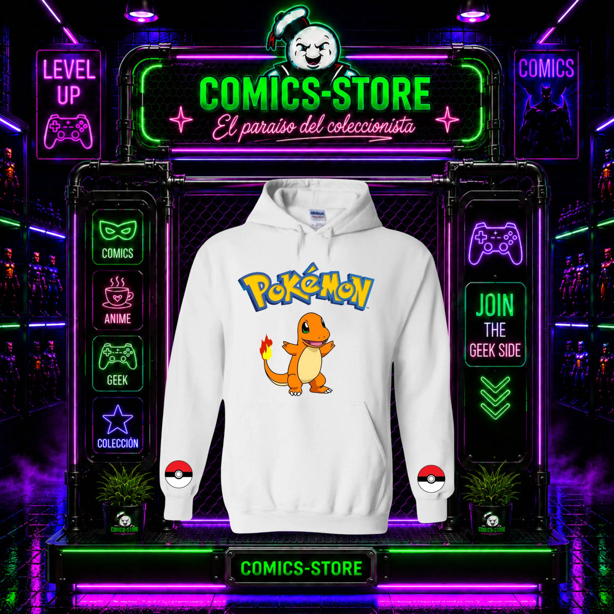 Hoodie Capota Blanco Charmander Pokemón