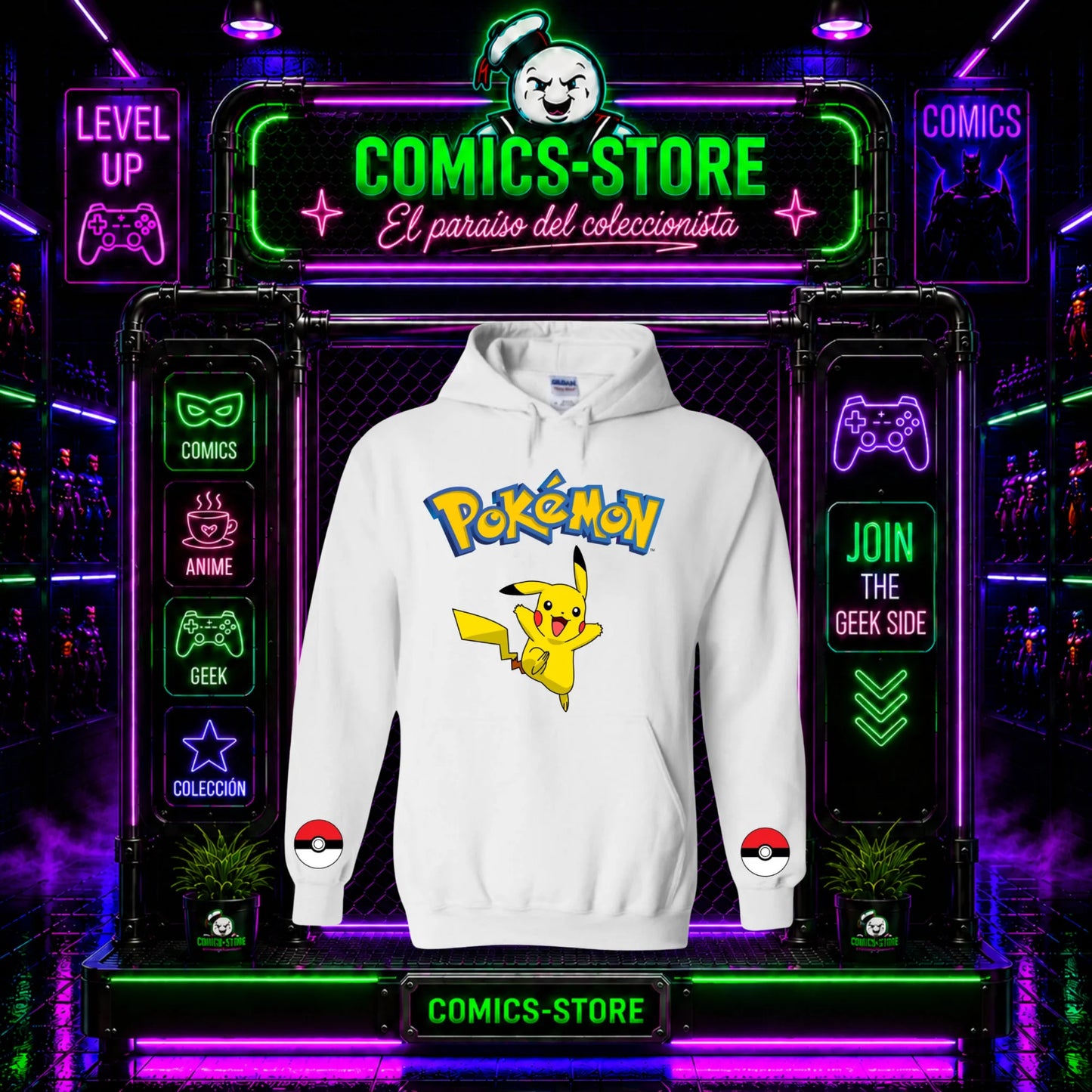 Hoodie Capota Blanco Pikachu I Pokemón