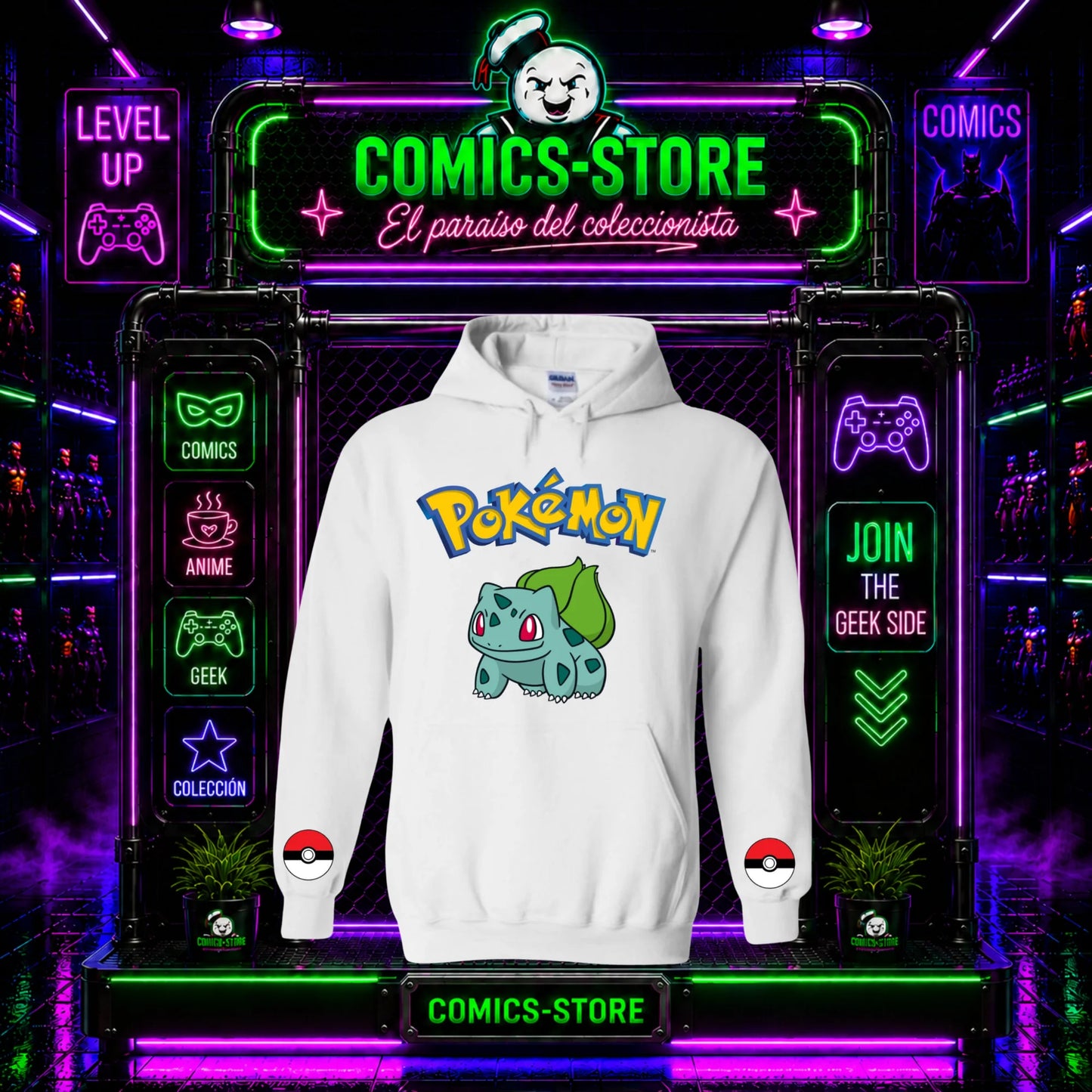 Hoodie Capota Blanco Bulbasaur Pokemón