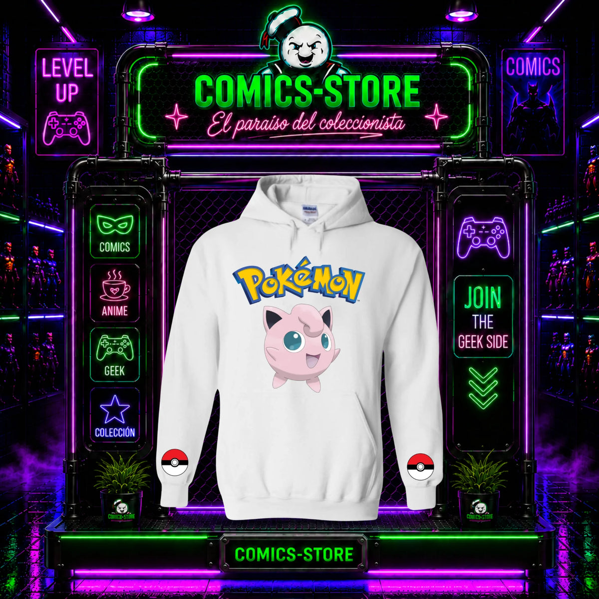Hoodie Capota Blanco Jigglypuff Pokemón