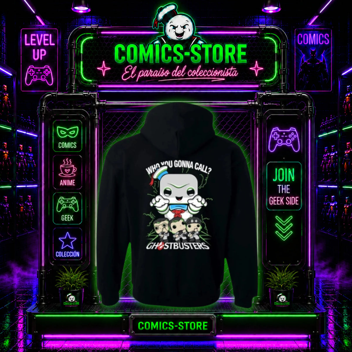 Hoodie Capota Cremallera Ghostbusters Pop