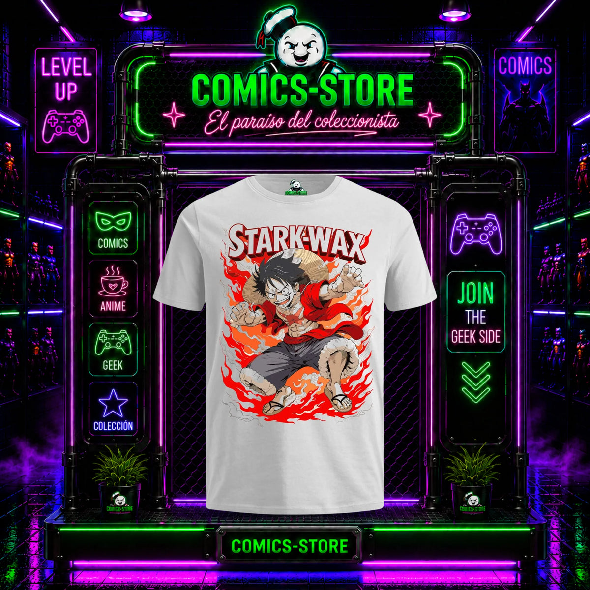 Camiseta One Piece Luffy Stark Wax Anime