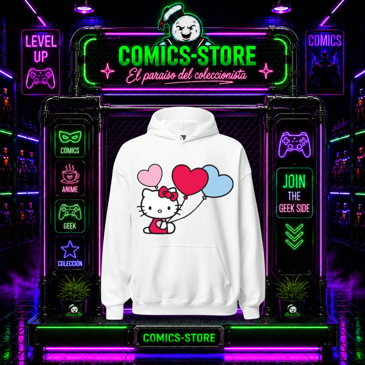 Hoodie Capota Blanco Hello Kitty