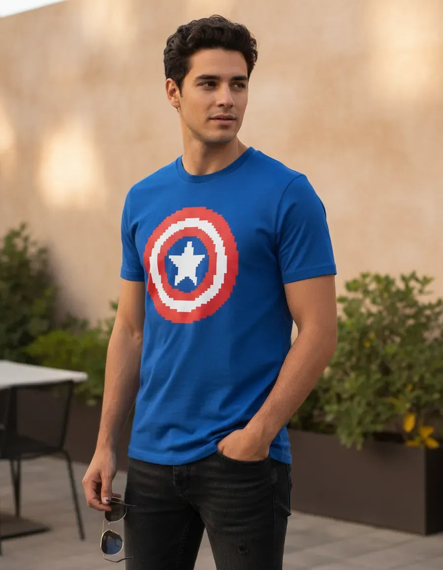 Camiseta Capitan America Pixel