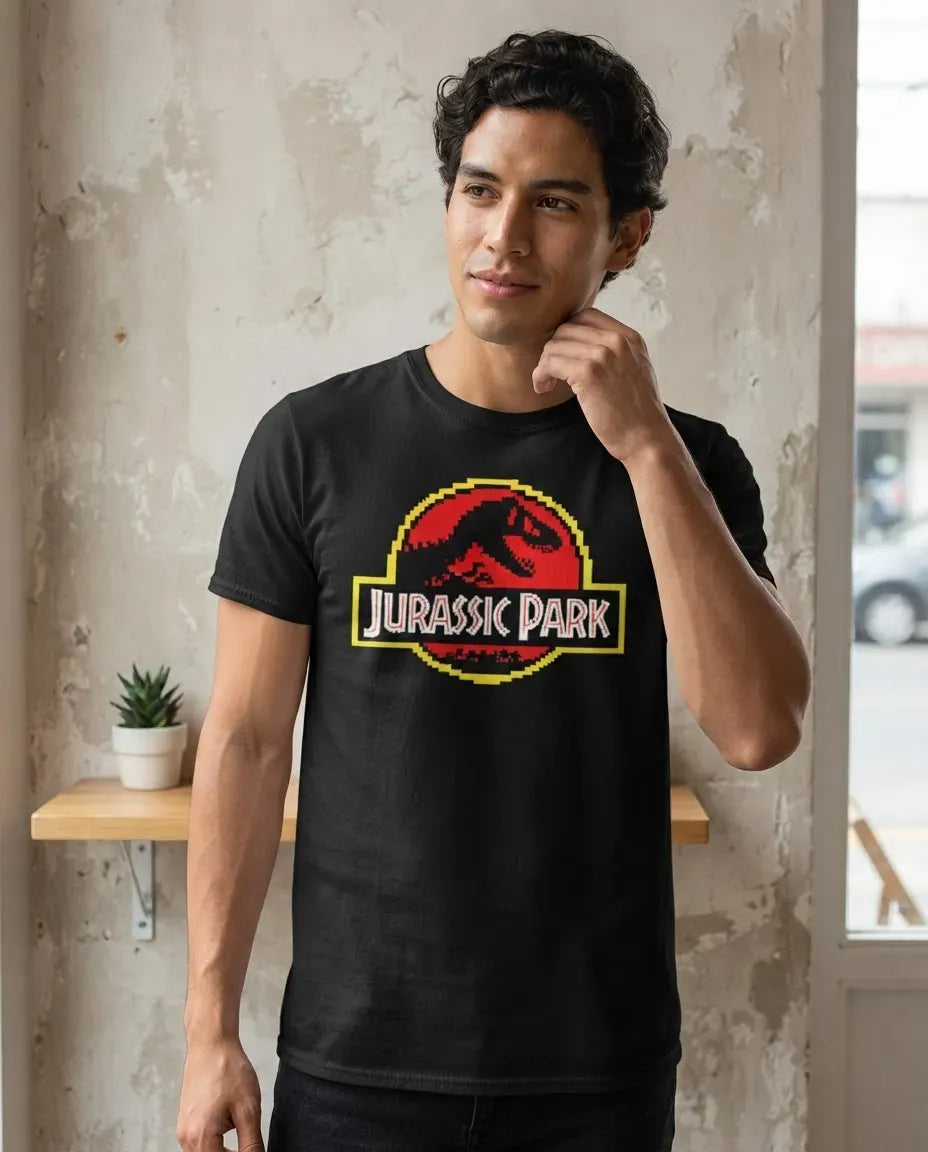 Camiseta Jurassic Park Pixel Art
