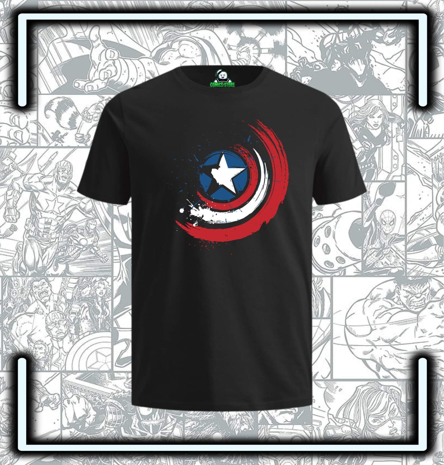 Camiseta Capitan America Retro - Comics Store Colombia