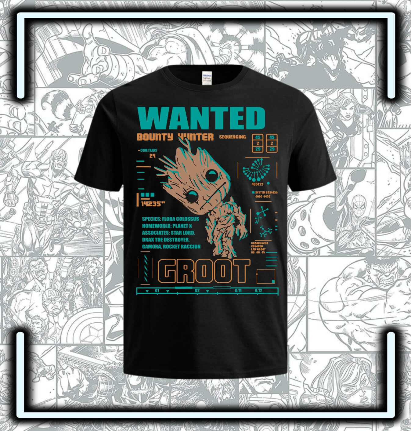 Camiseta Groot Guardianes Galaxia - Comics Store Colombia