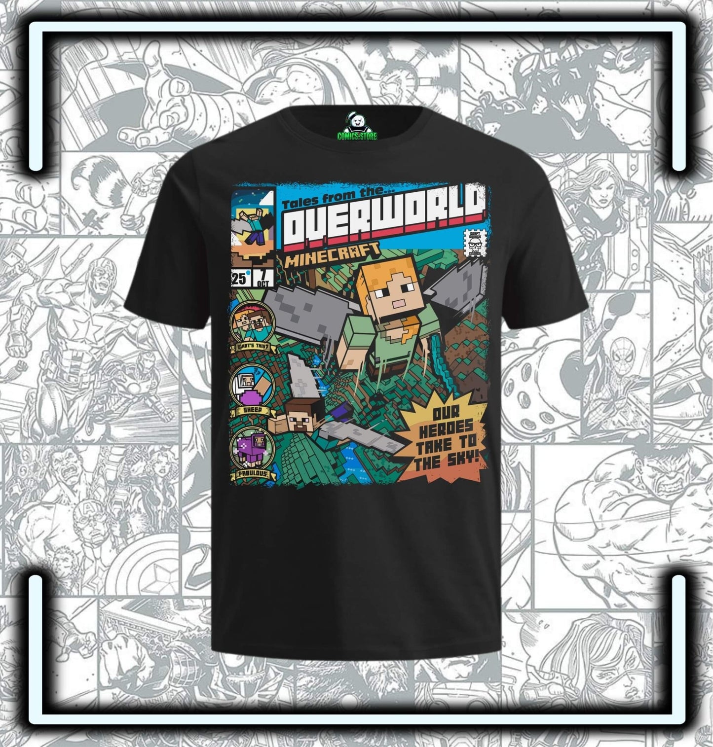 Camiseta Minecraft Overworld Video Game - Comics Store Colombia
