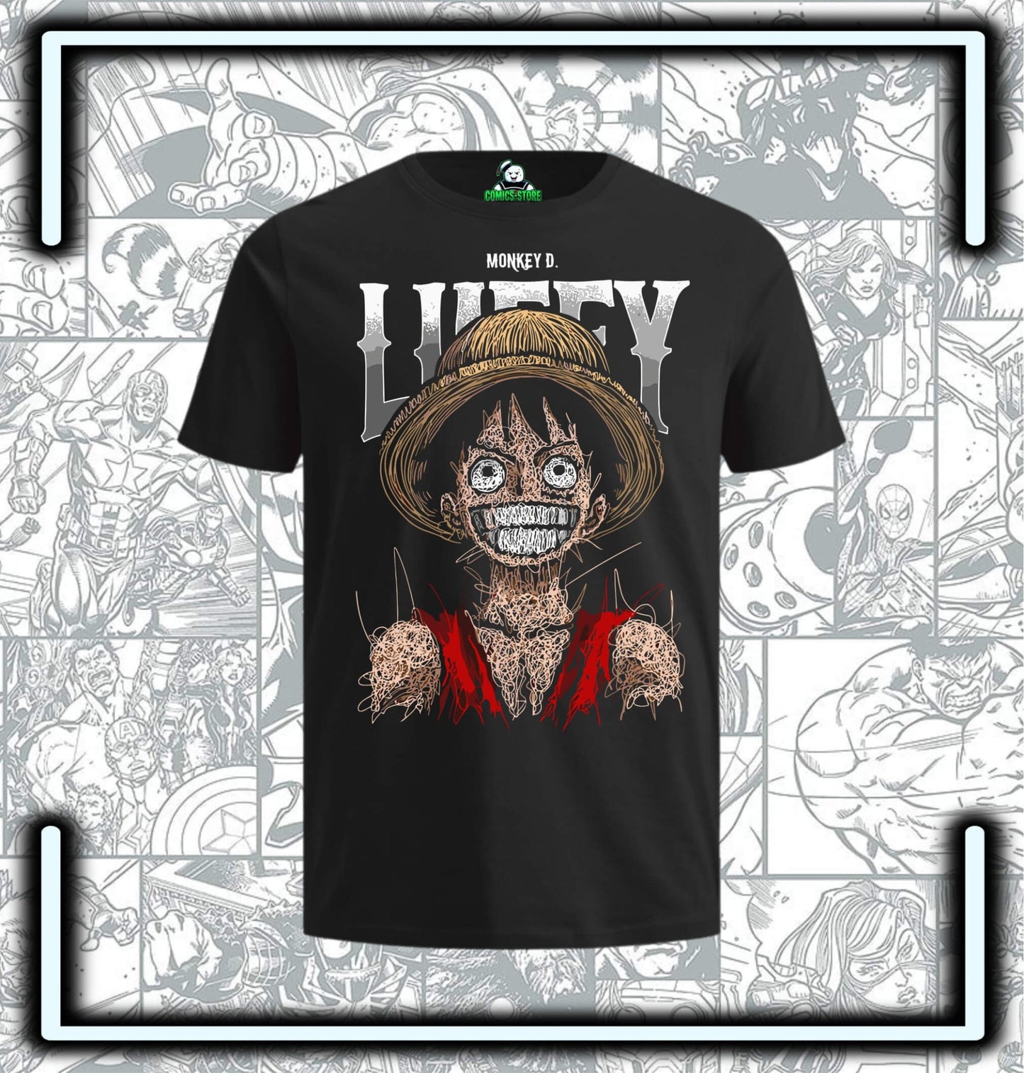 Camiseta One Piece Luffy Art Anime - Comics Store Colombia