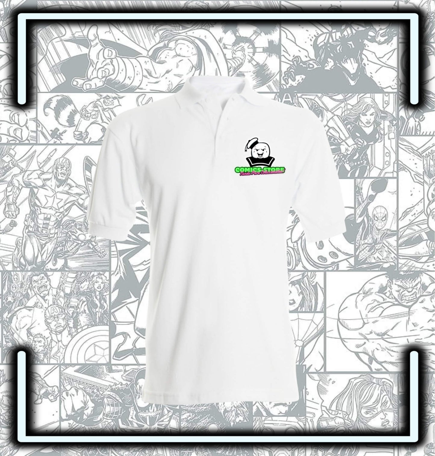 Camiseta Polo Personalizada Comics - Store - Comics Store Colombia
