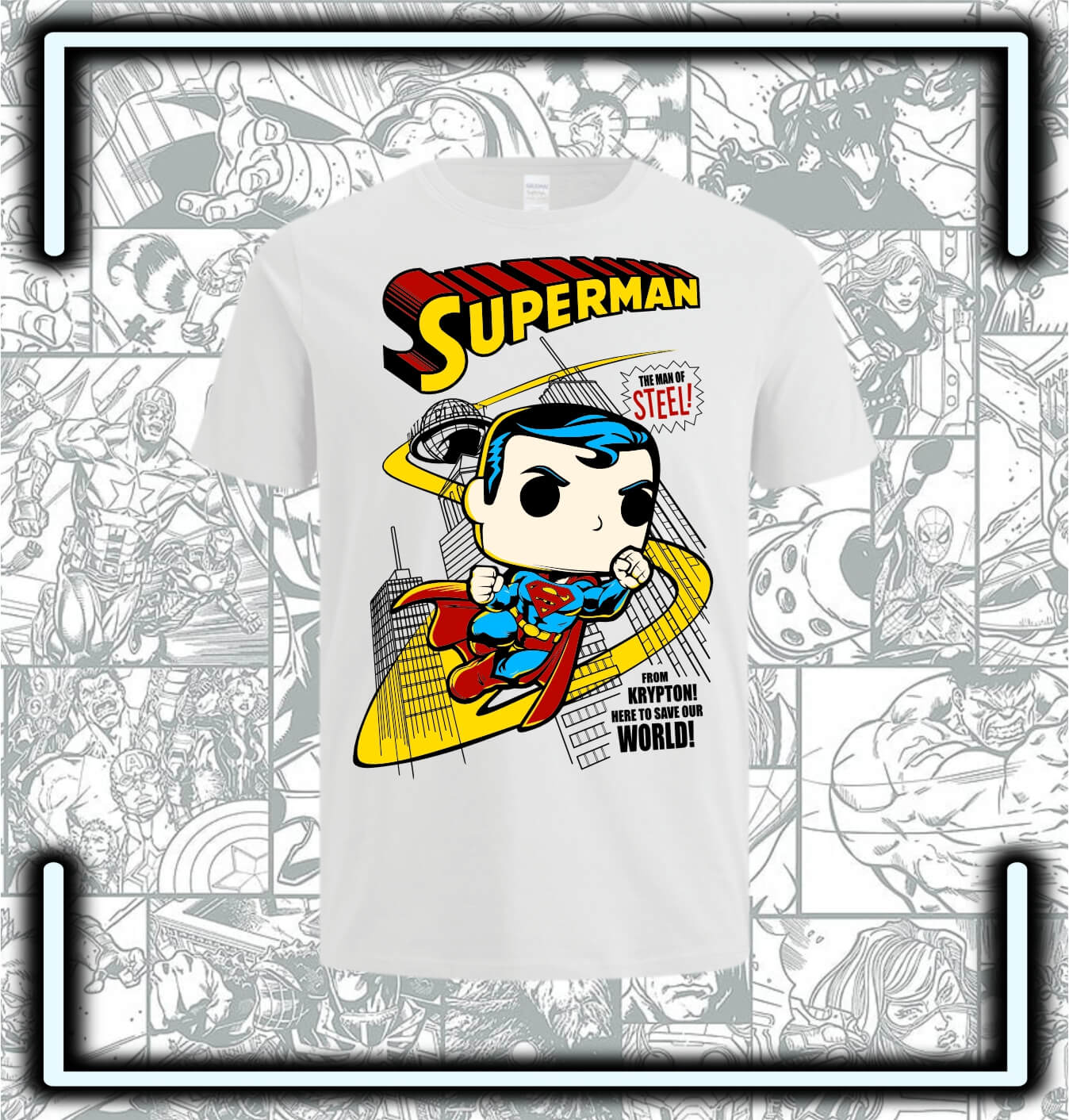 Camiseta Superman Pop Dc - Comics Store Colombia