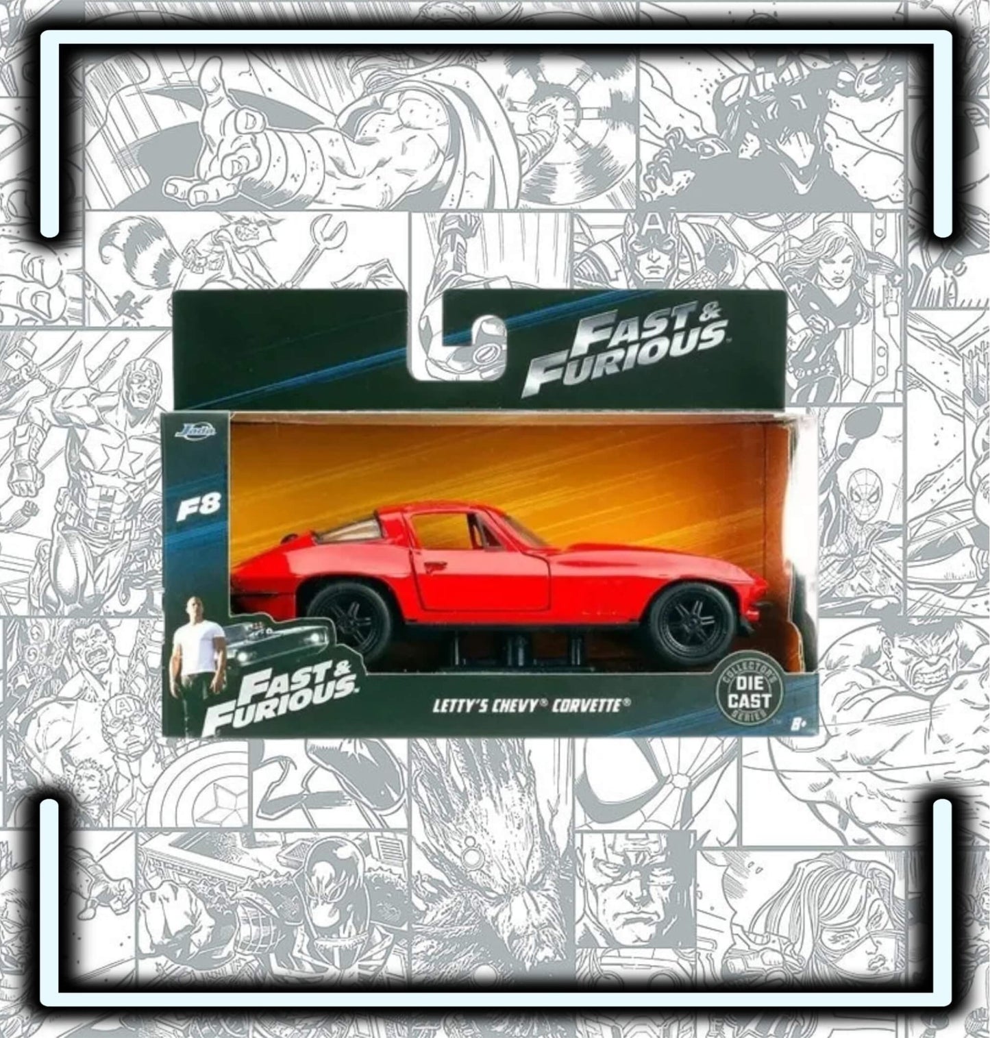 Carro Chevy Corvette Letty Rapido Y Furioso Rojo Esc 1:32 - Comics Store Colombia
