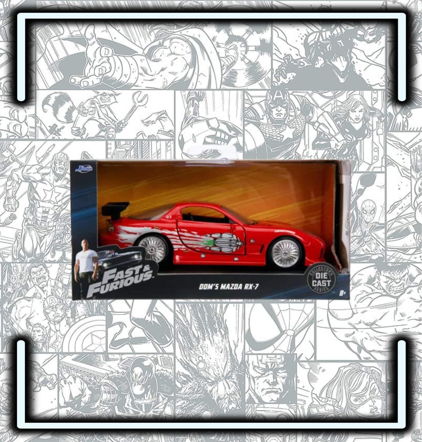 Carro Jls Mazda Rx - 7 Orange Rapido Y Furioso Esc 1:32 - Comics Store Colombia