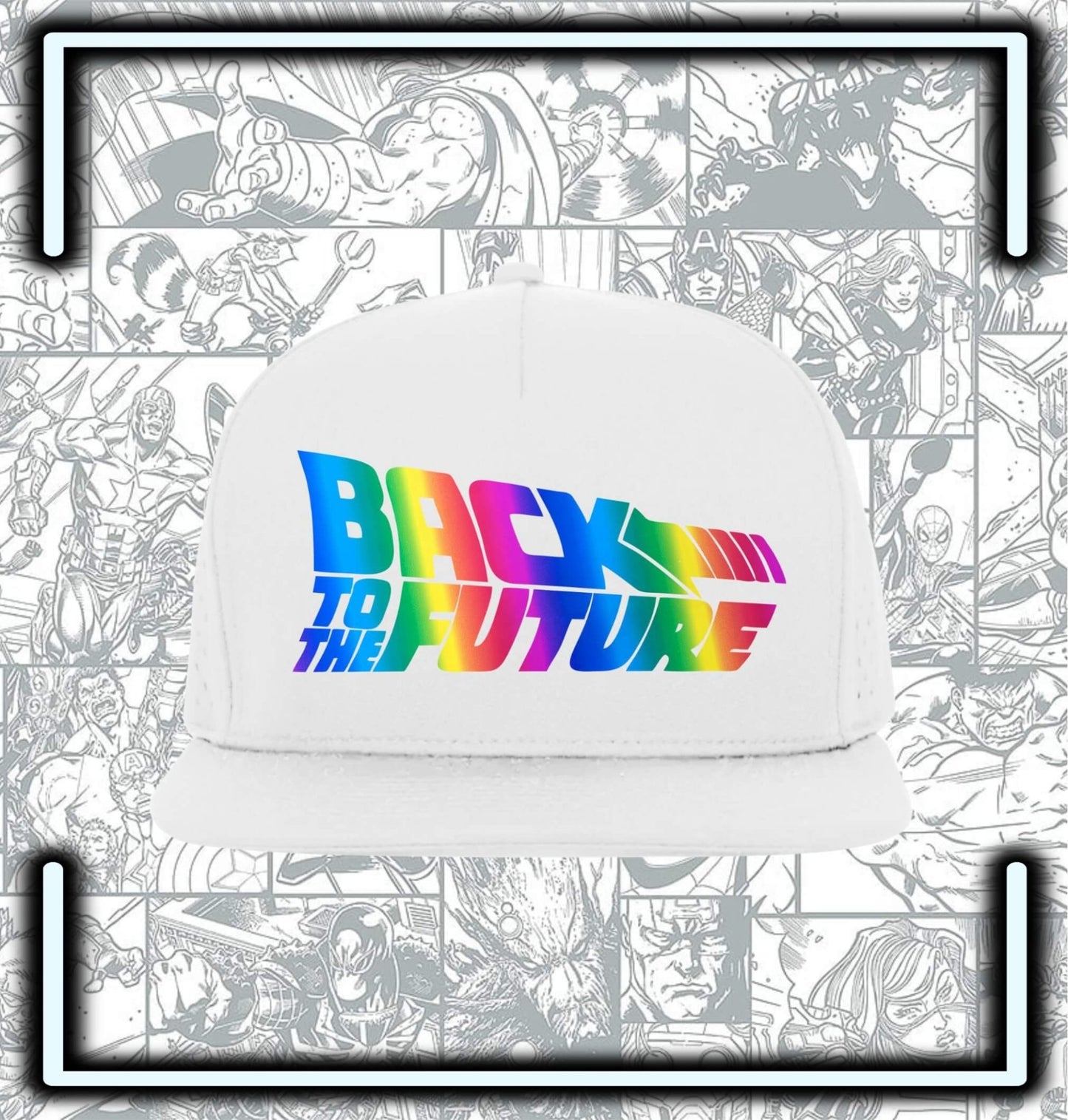 Gorra Plana Snapback Trucker Back To The Future White - Comics Store Colombia