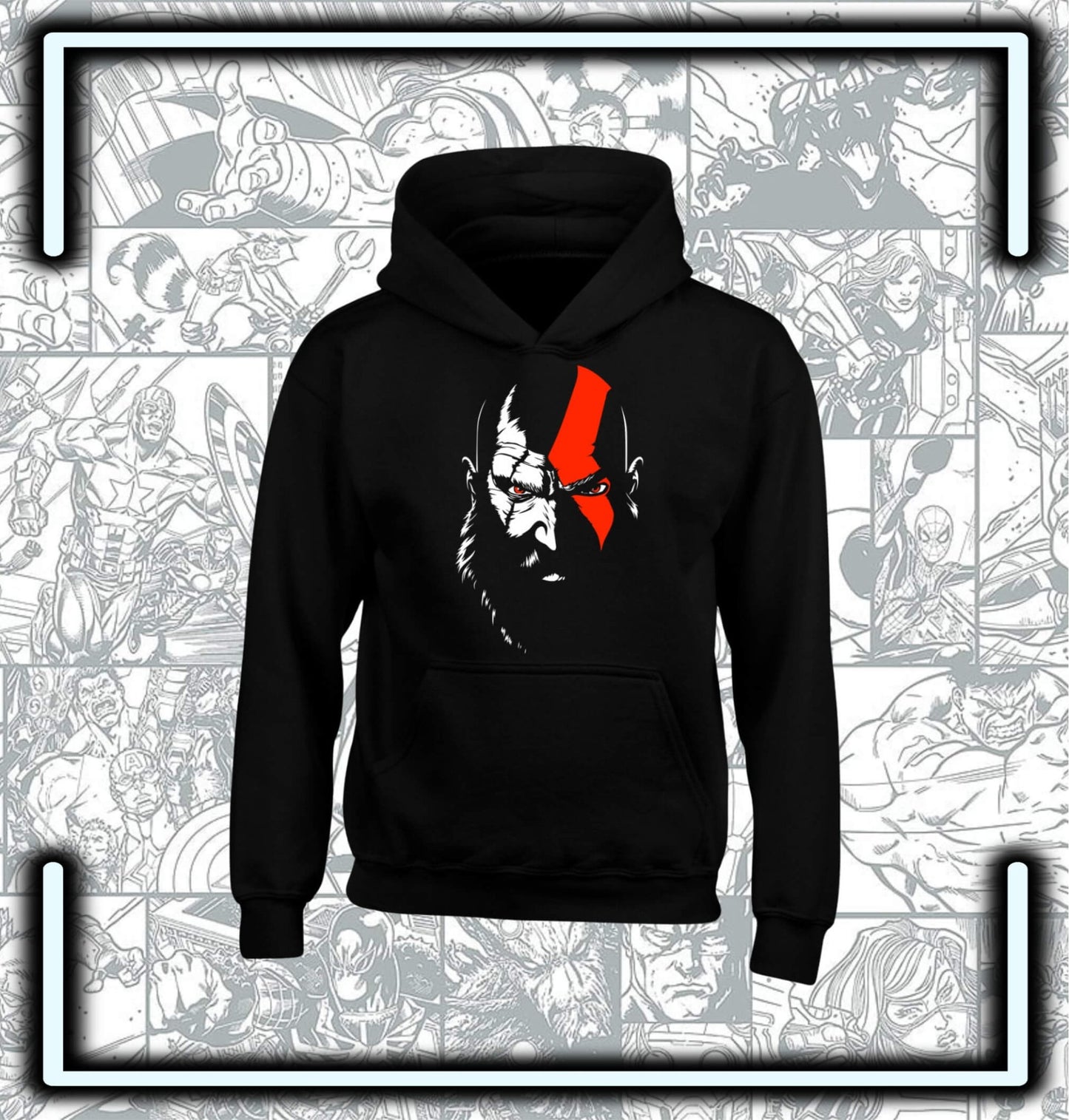 Hoodie Capota Negro Kratos - Comics Store Colombia