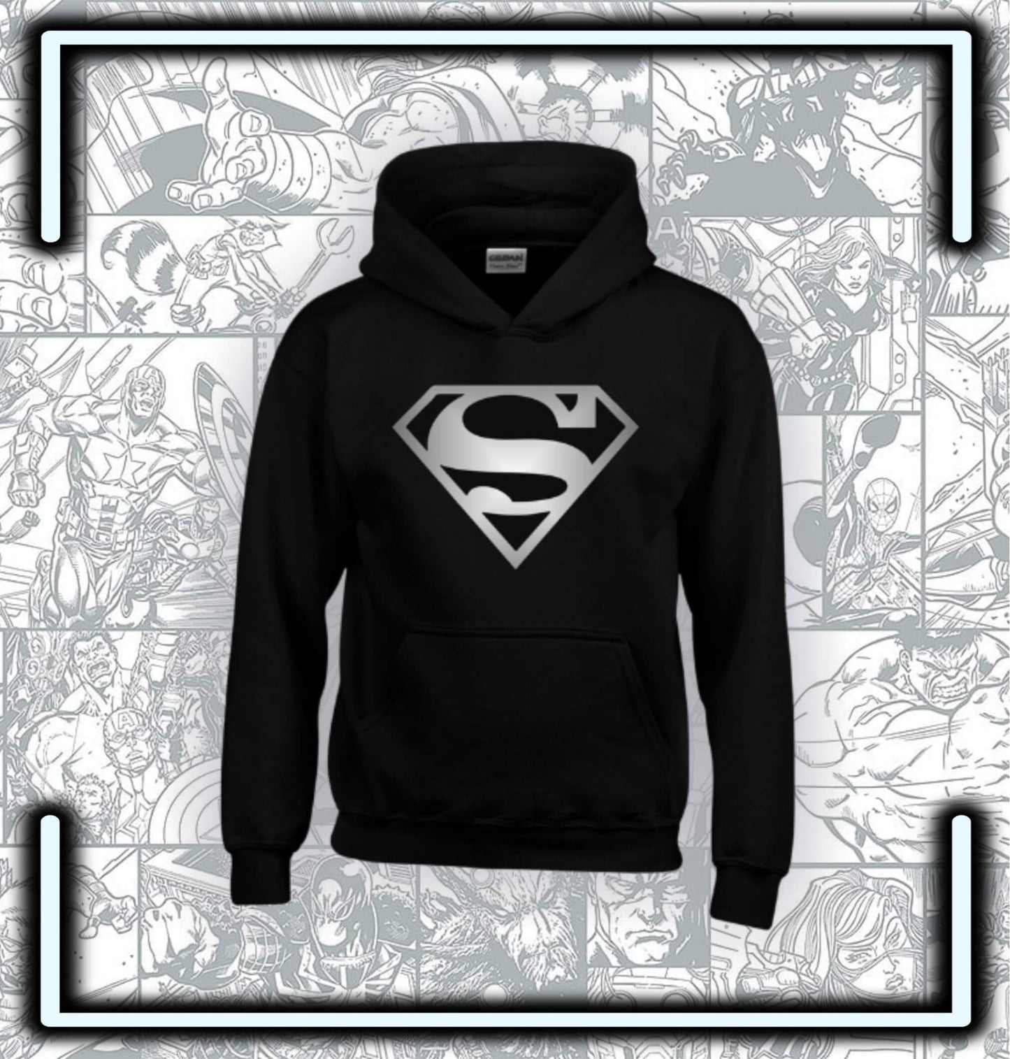Hoodie Capota Superman Black - Comics Store Colombia