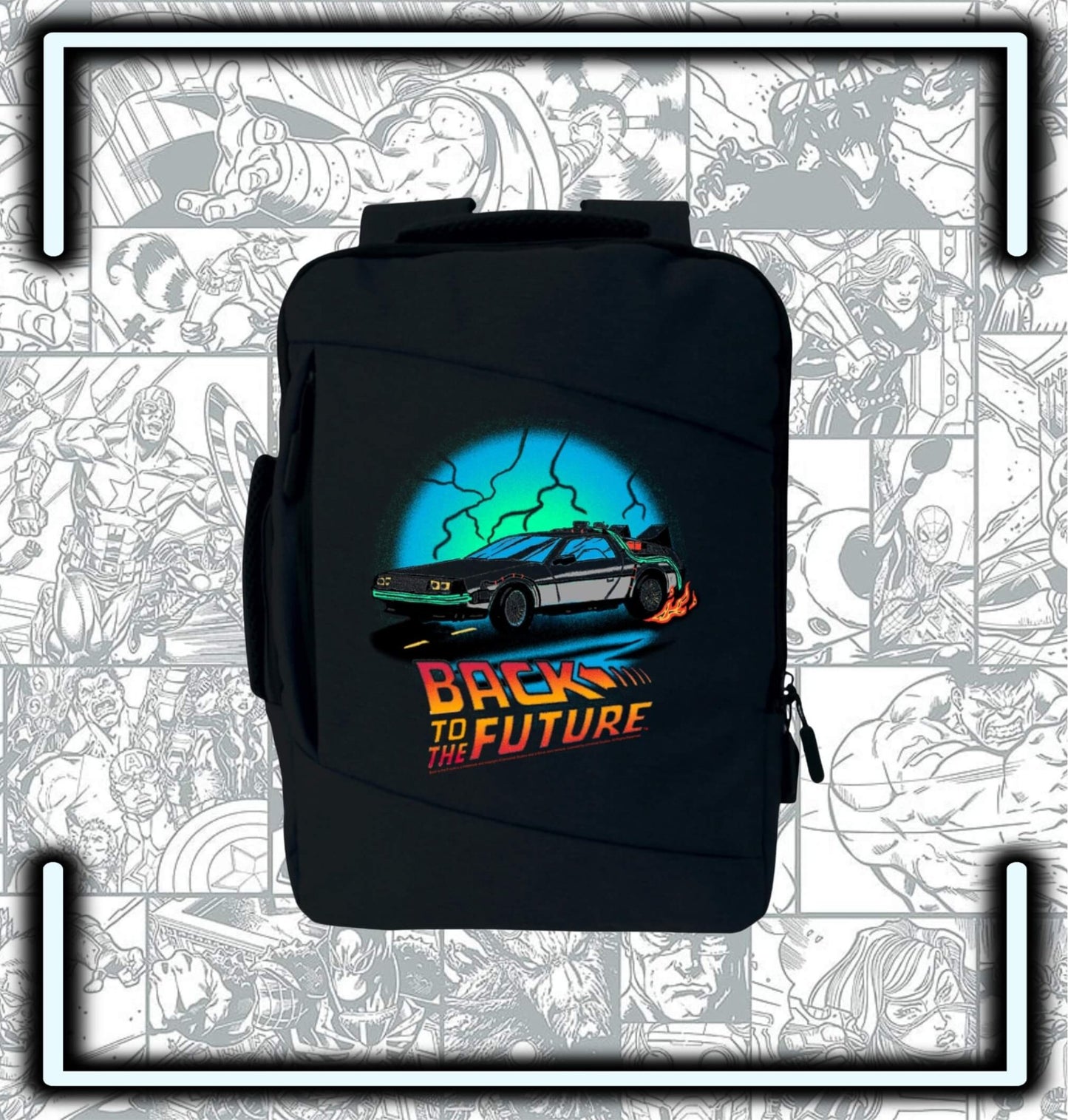 Morral Espalda Portafolio Back To The Future Black - Comics Store Colombia