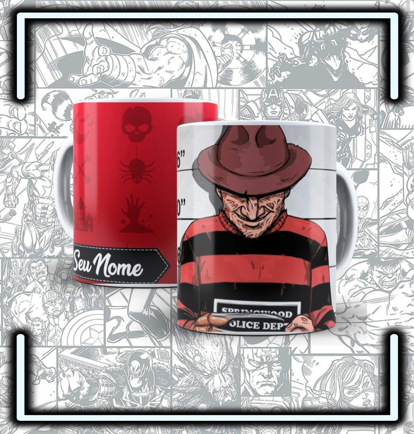 Mugs Ceramica Terror Fredy Kruger - Comics Store Colombia