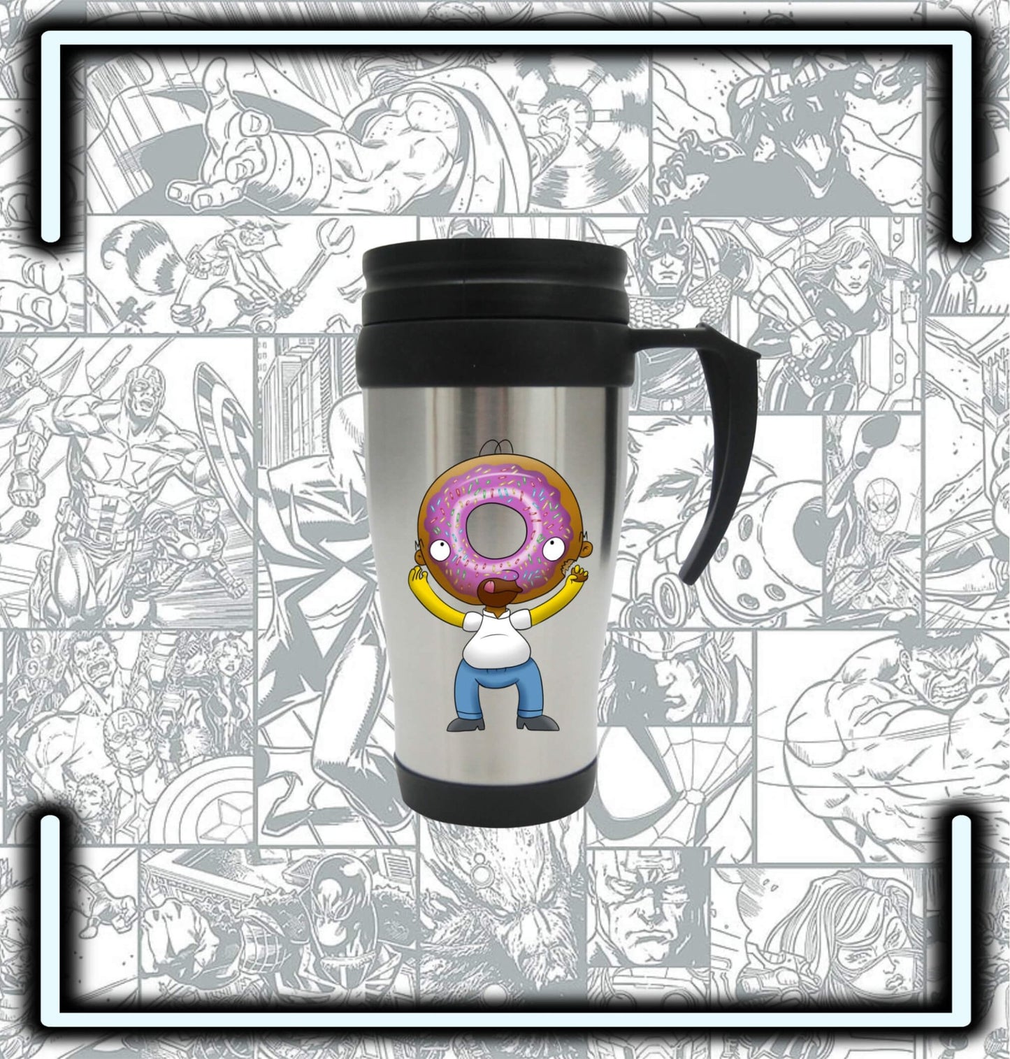 Mugs Metalico Homero Simpson Donut - Comics Store Colombia