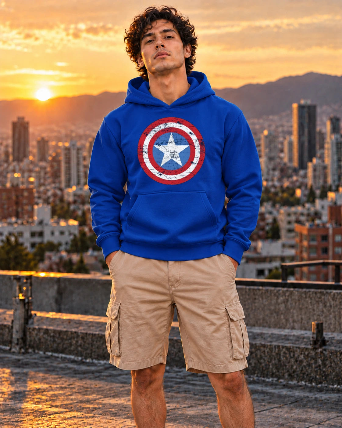 Hoodie Capitan America Retro