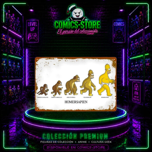 Placa Metalica Homero Simpson Evolucion
