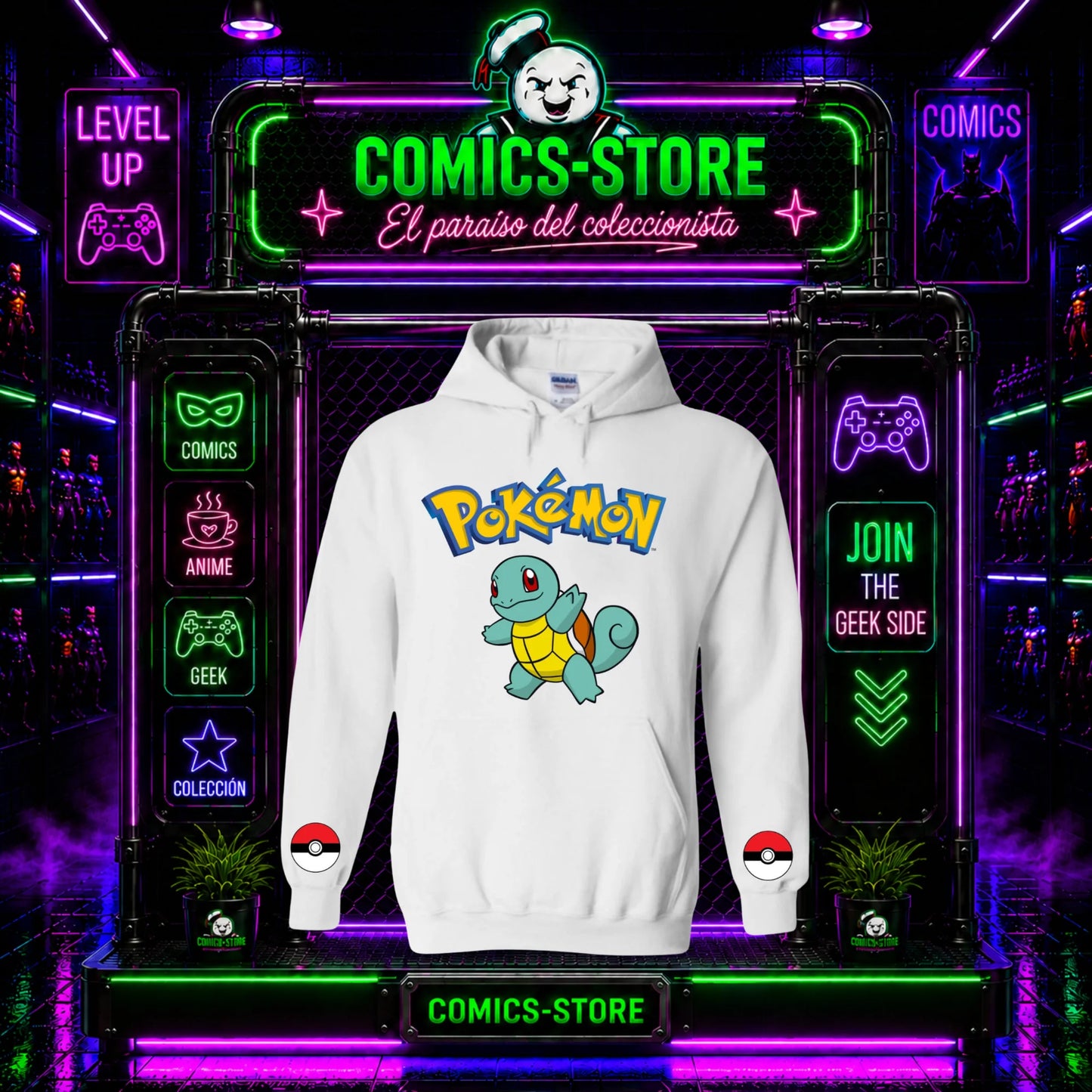 Hoodie Capota Blanco Squirtle Pokemón