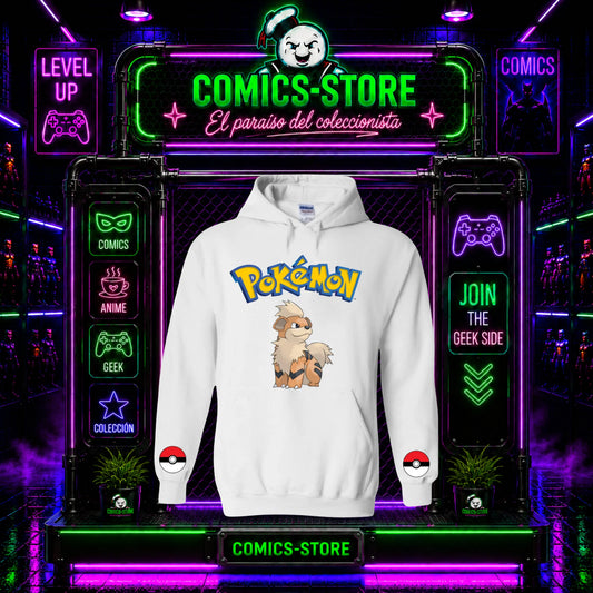 Hoodie Capota Blanco Arcanine Pokemón