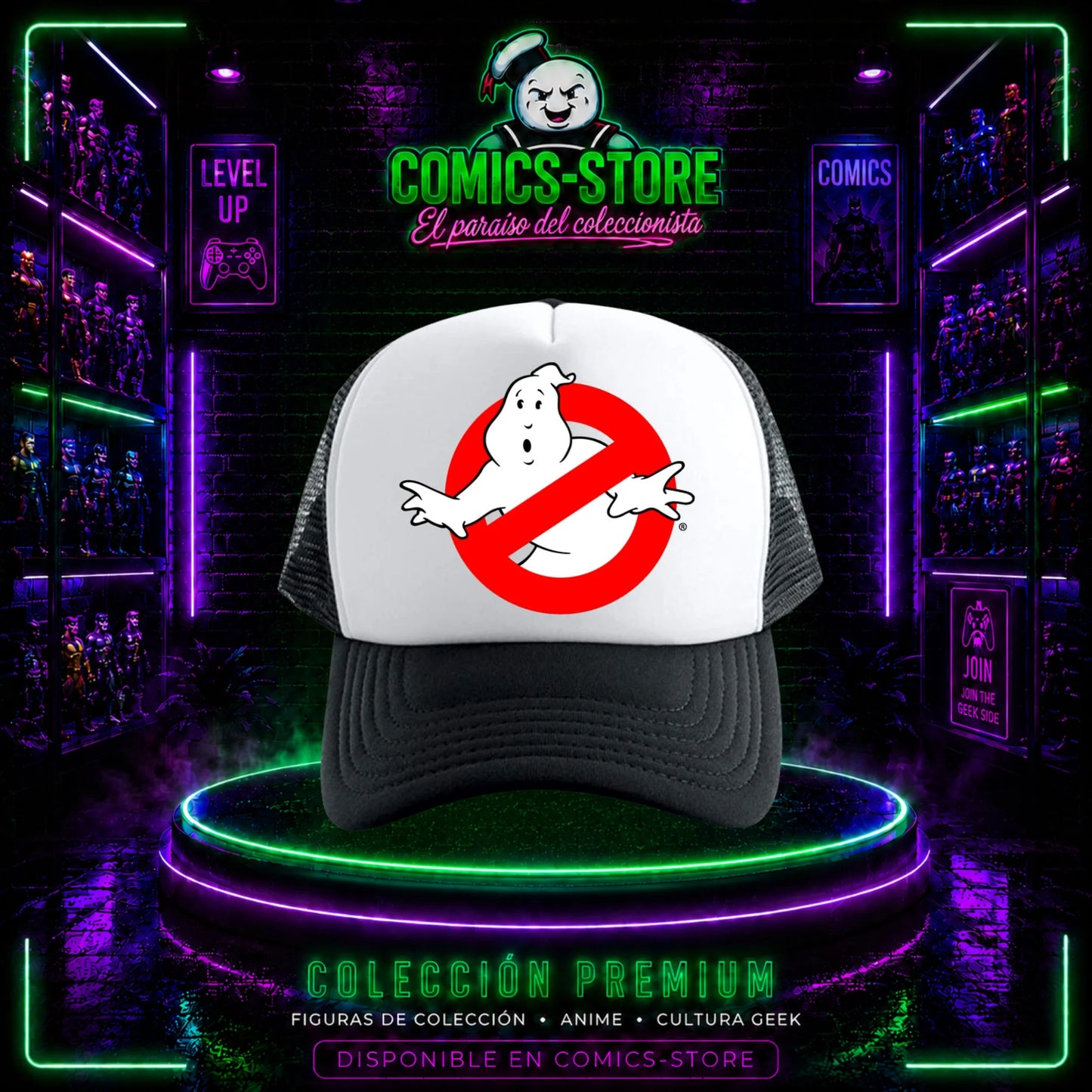 Gorra Trucker Ghostbuster Black & White
