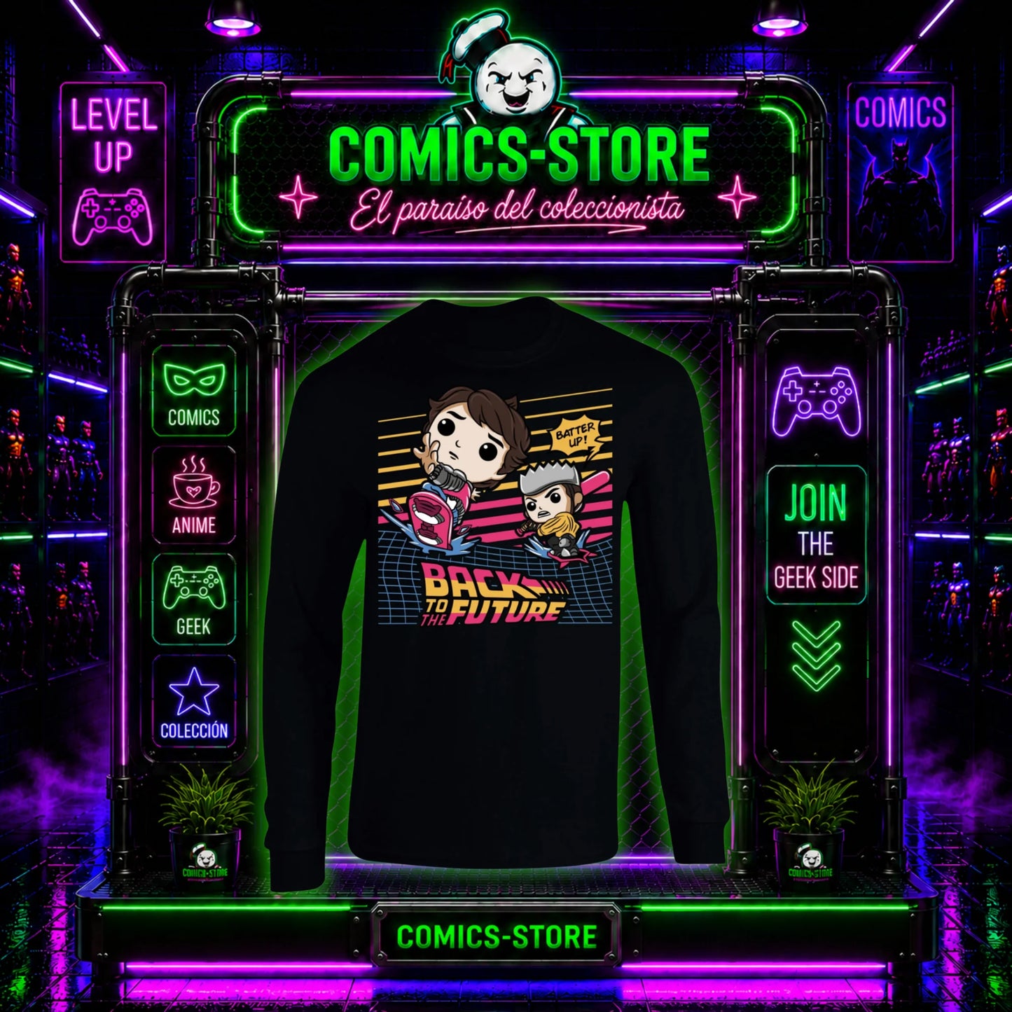 T-Shirt Manga Larga Back To The Future Pop Art