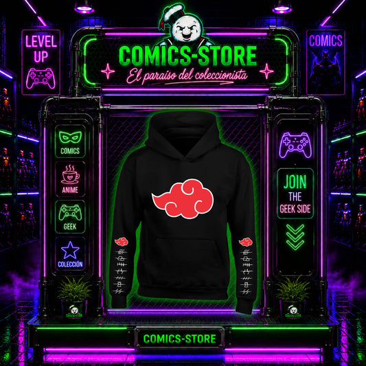 Hoodie Capota Negro Naruto Nubes Akatsuki