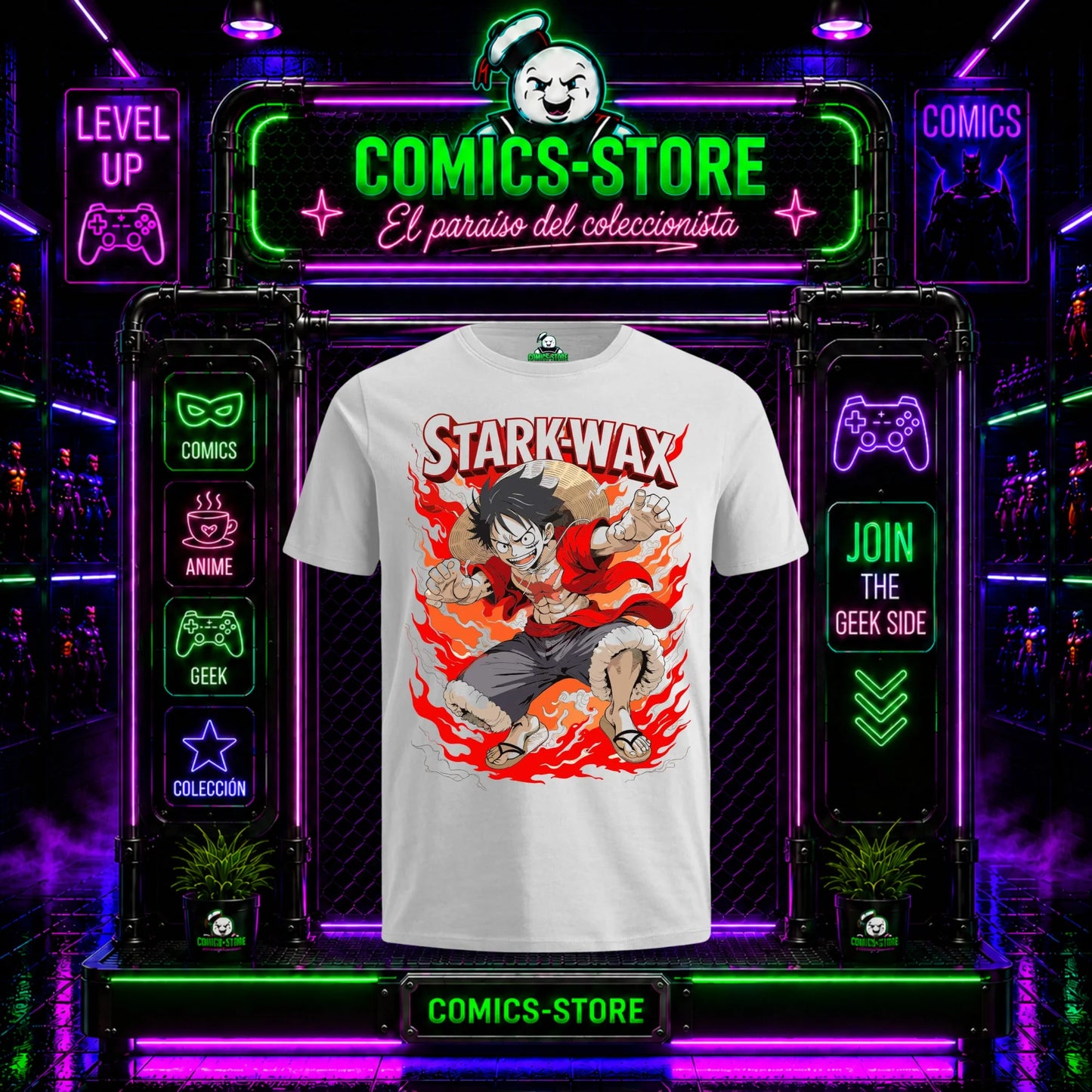 Camiseta One Piece Luffy Stark Wax Anime