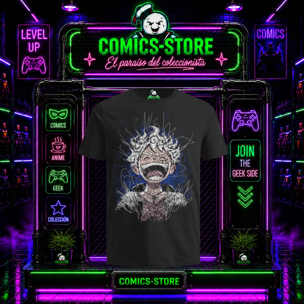Camiseta One Piece Luffy gear 5 Art Anime