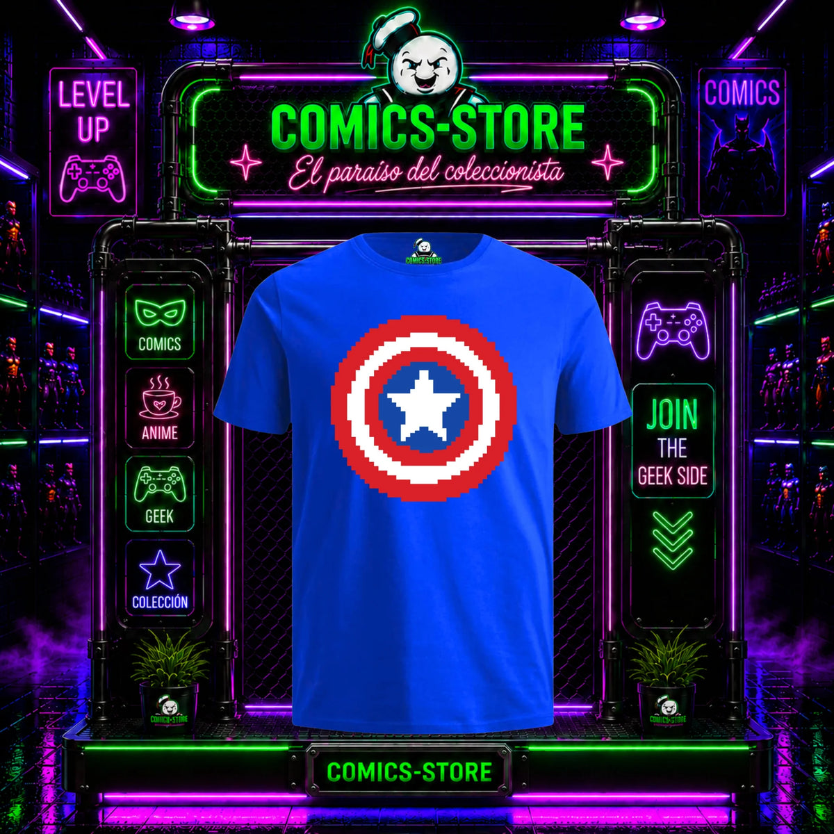 Camiseta Capitan America Pixel
