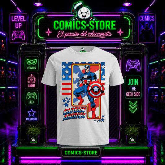 Camiseta Capitan America Comic Retro