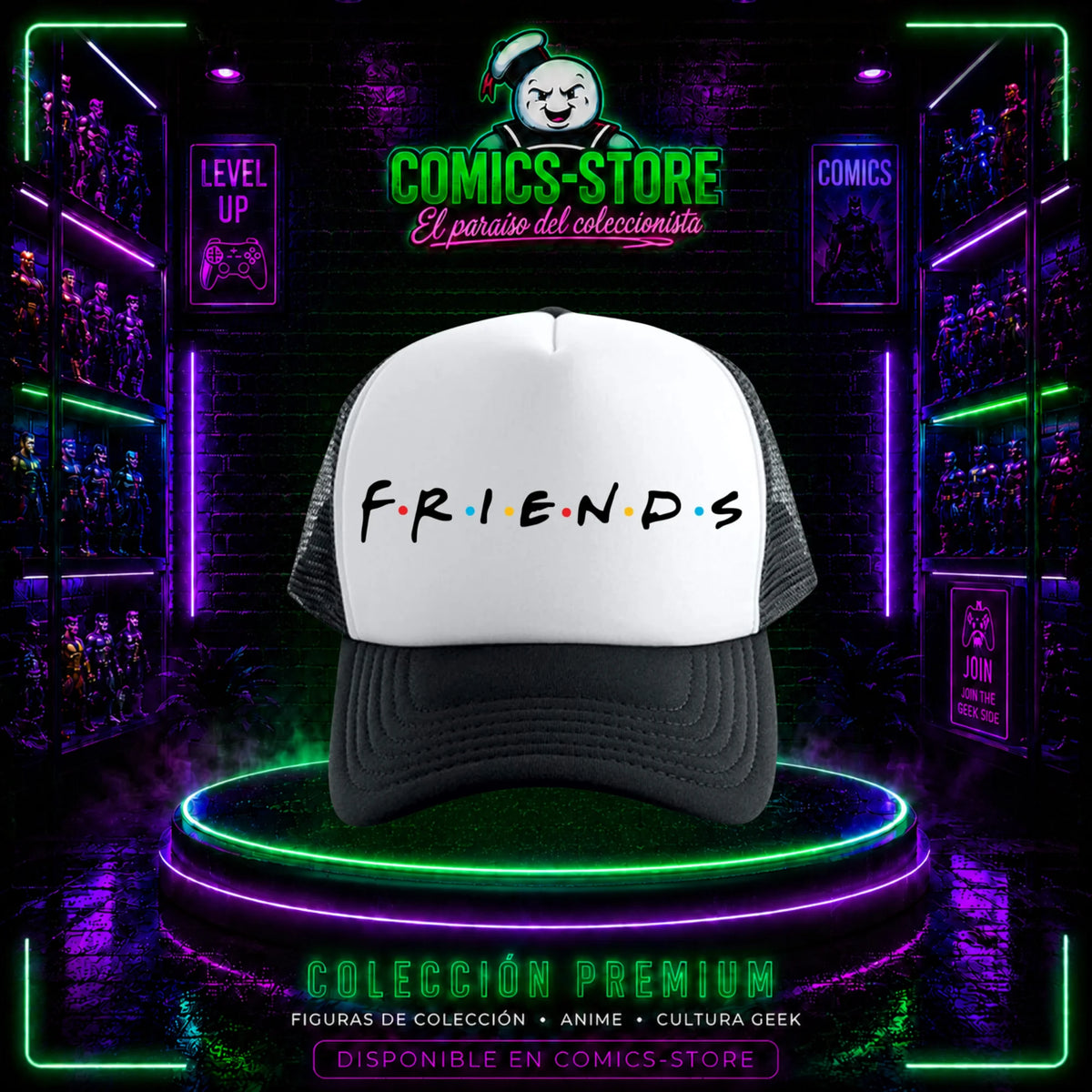 Gorra Trucker Friends Black & White