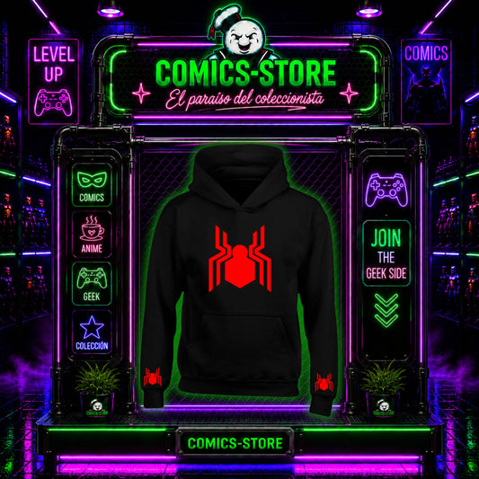 Hoodie Capota Spiderman Holland Black
