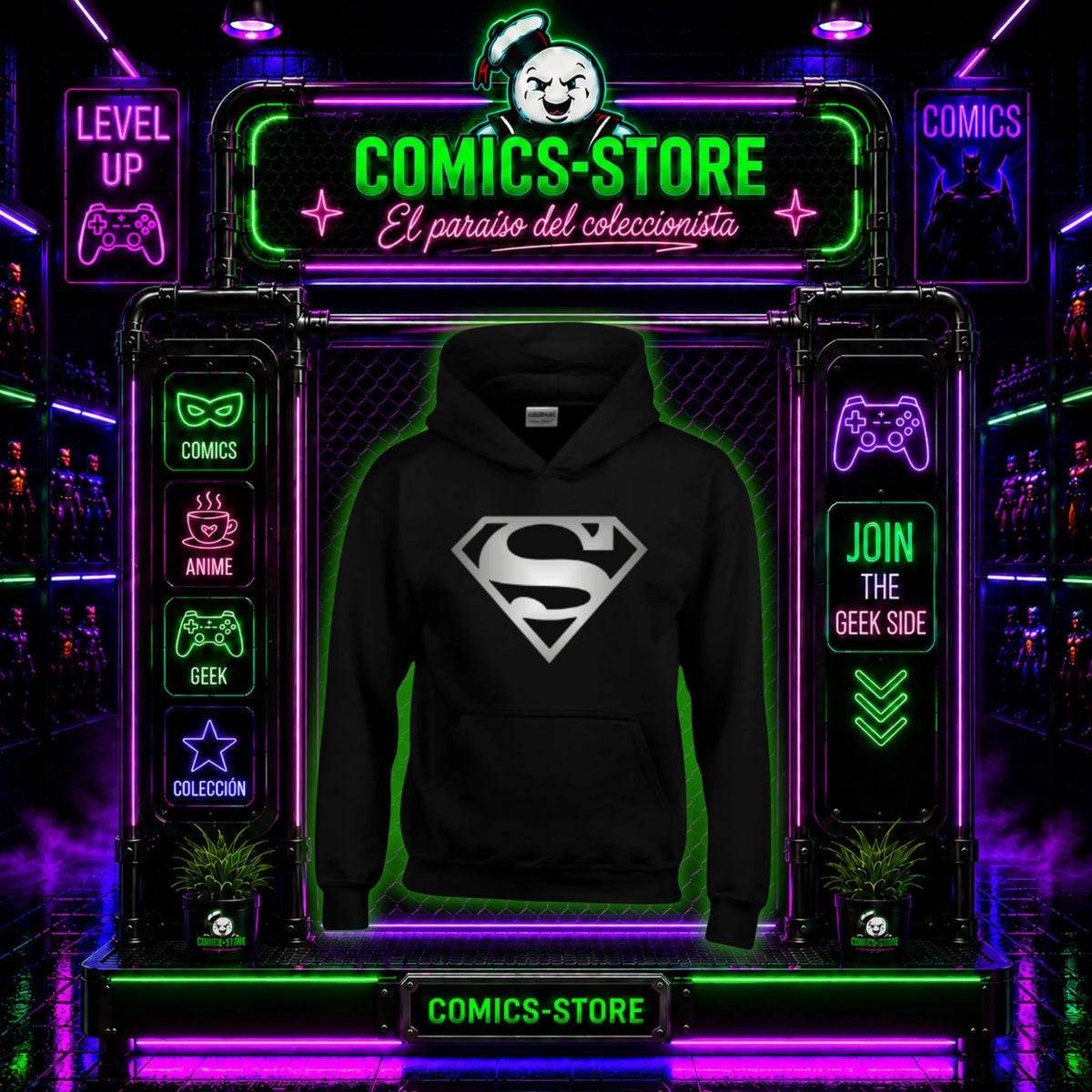 Hoodie Capota Superman Black