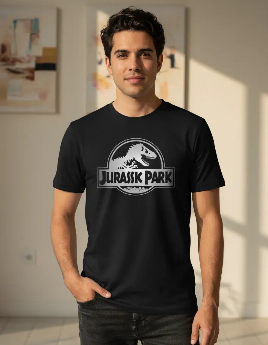 Camiseta T-Shirt Jurassic Park Silver