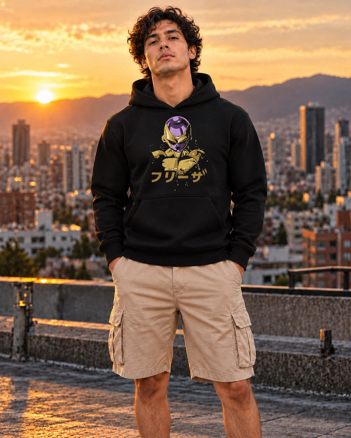 Hoodie Capota Negro Golden Freezer Dragon Ball