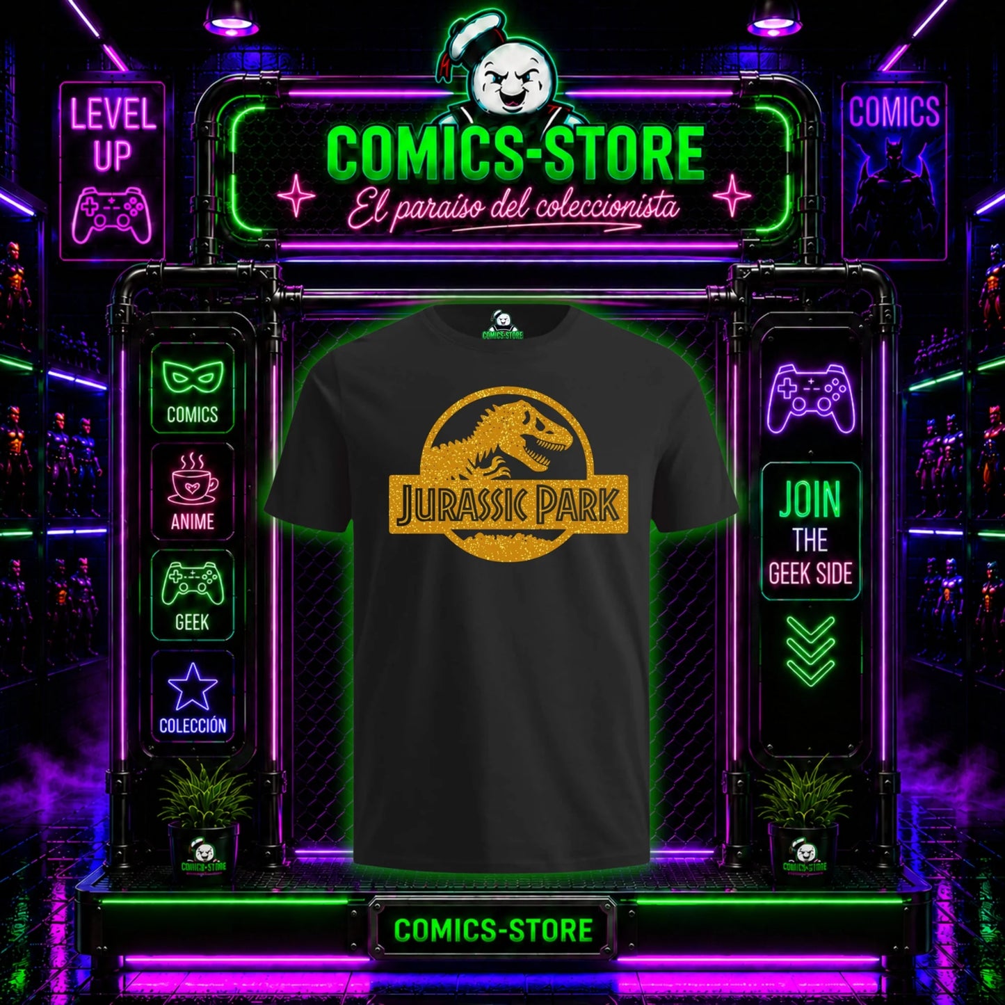 Camiseta Jurassic Park Gold