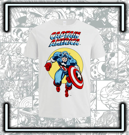 Camiseta Capitan America Retro - Comics Store Colombia