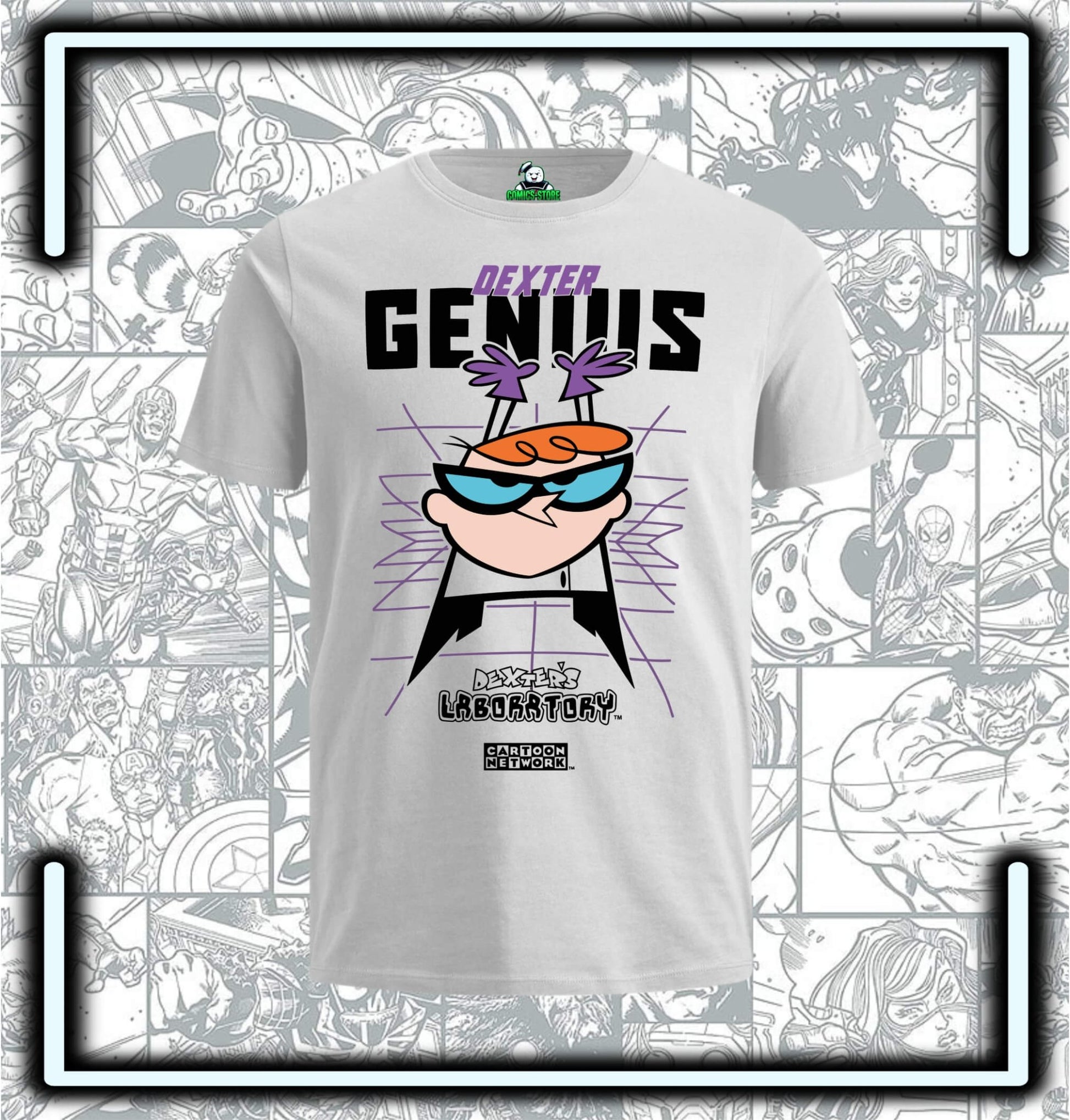 Camiseta Dexter Cartoons White Series - Comics Store Colombia