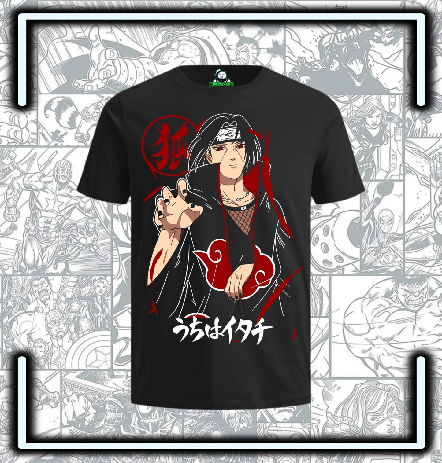 Camiseta Itachi Uchiha Anime - Comics Store Colombia