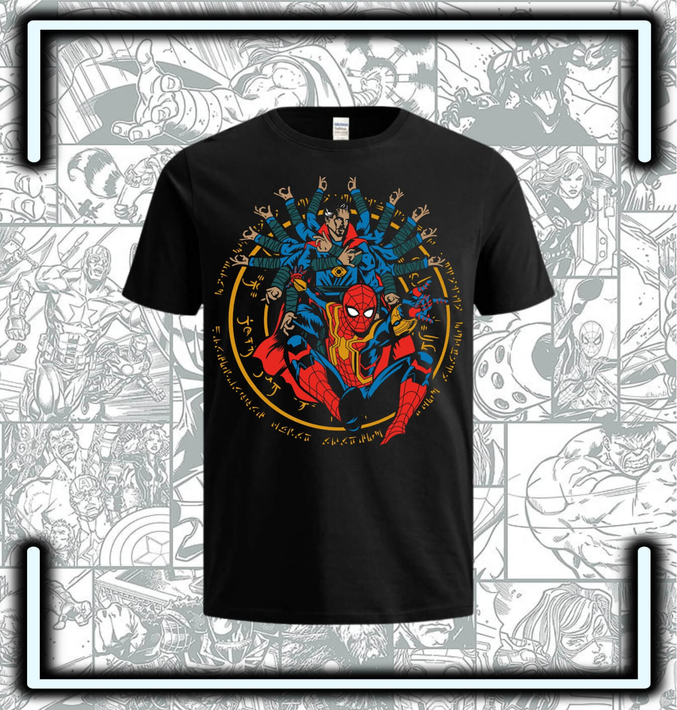 Camiseta Spiderman Dr Strange - Comics Store Colombia