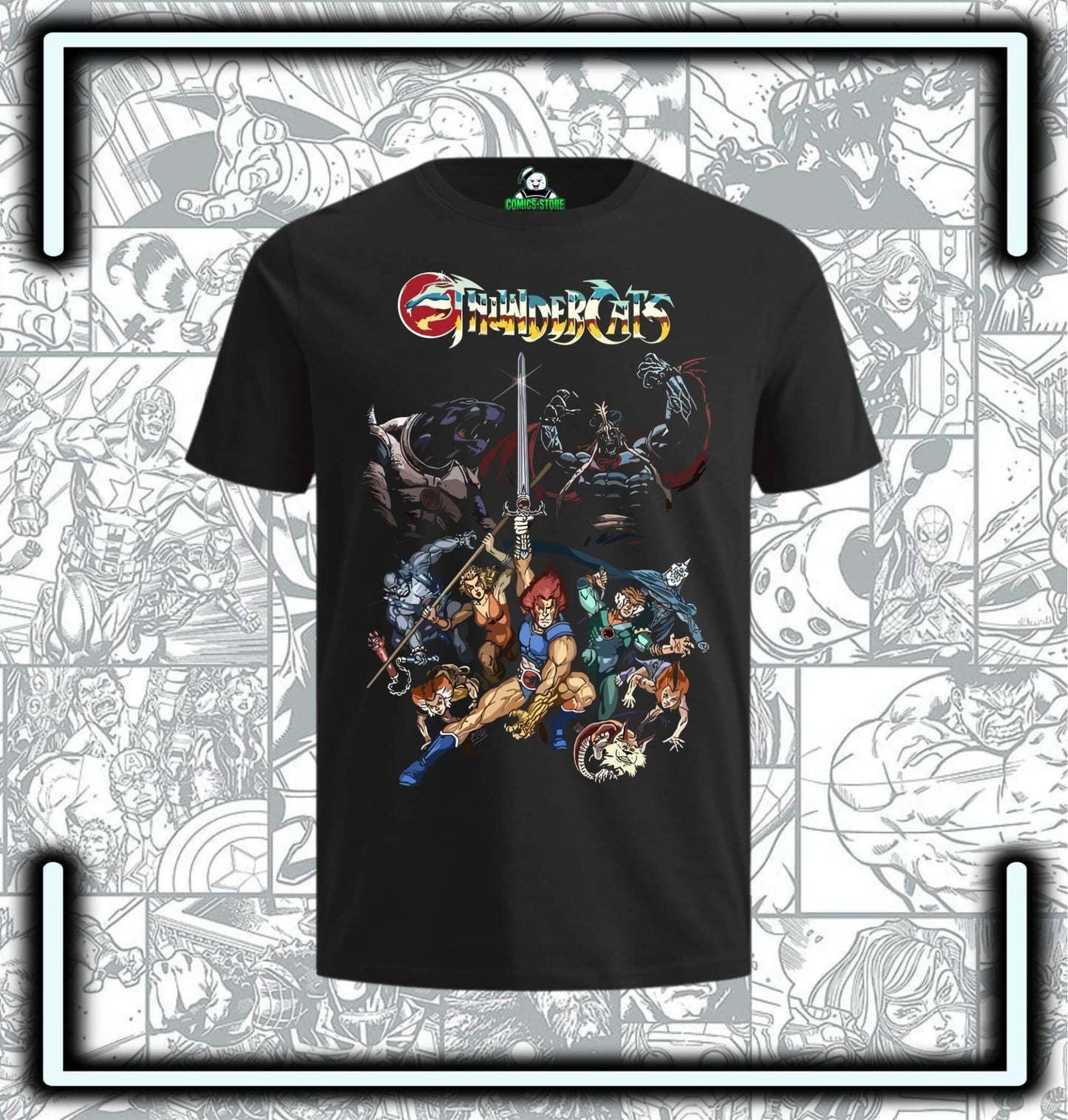Camiseta Thundercats Black Series V - Comics Store Colombia