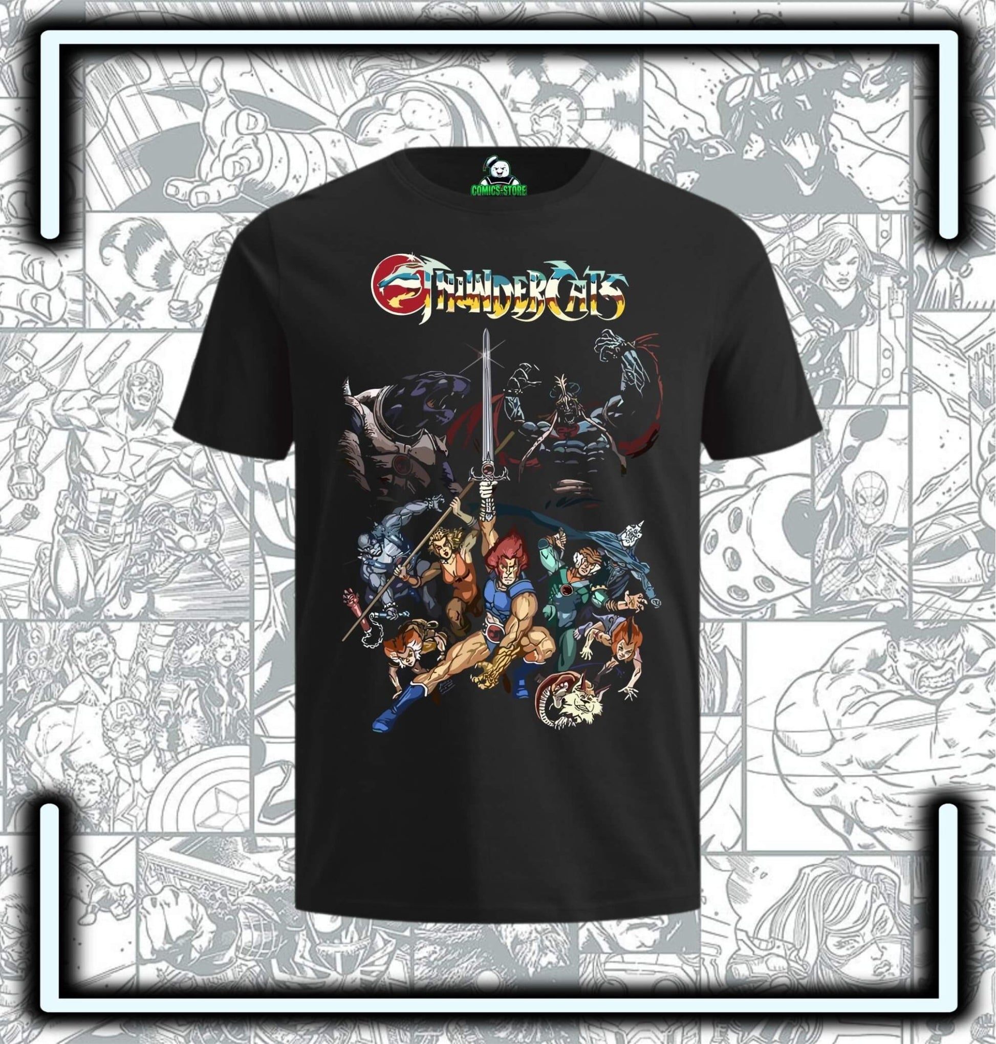 Camiseta Thundercats Black Series V - Comics Store Colombia
