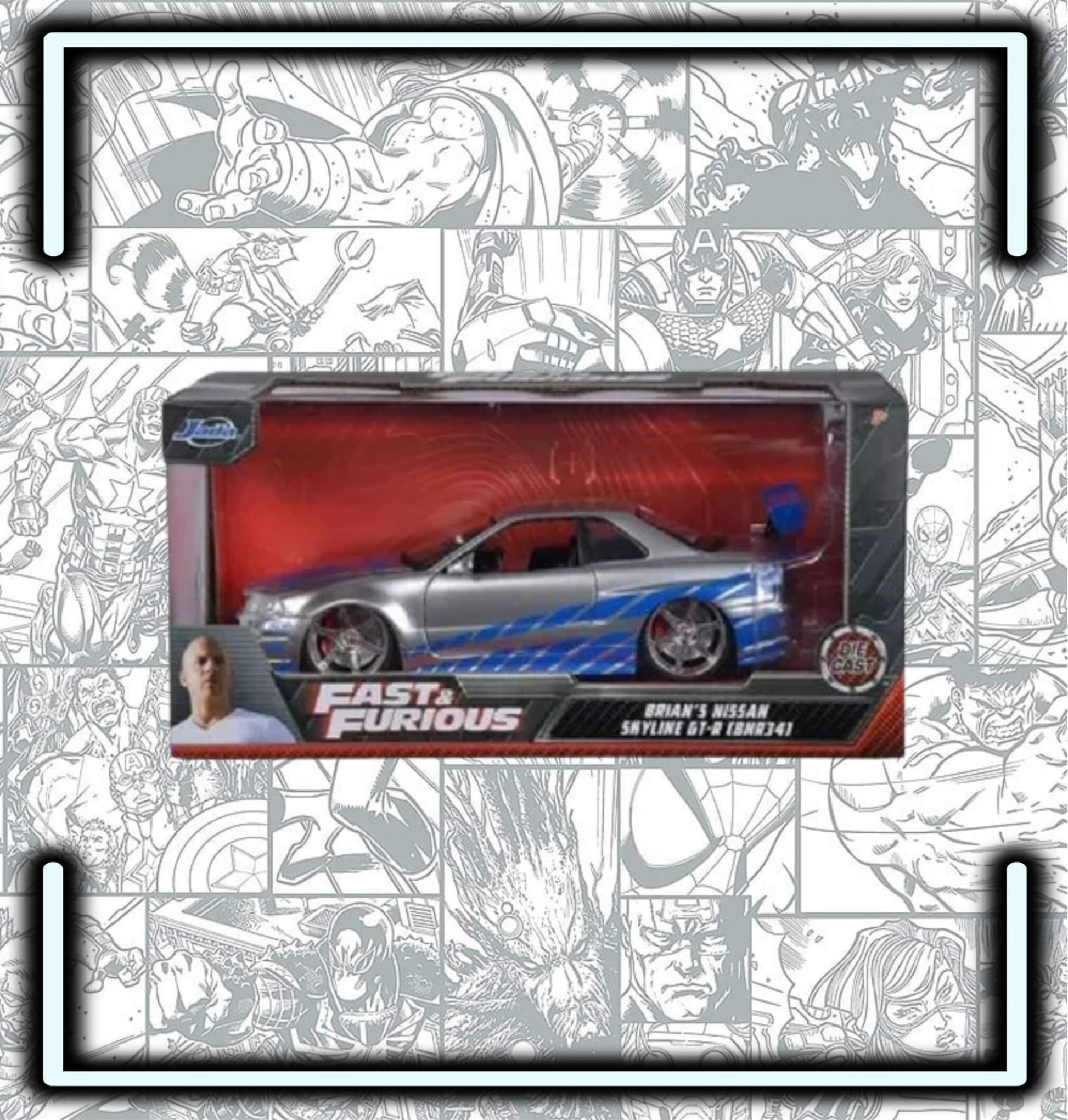 Carro Brayan O¨conner Nissan Gris Escala Rapido Y Furiosoo Esc 1:32 - Comics Store Colombia