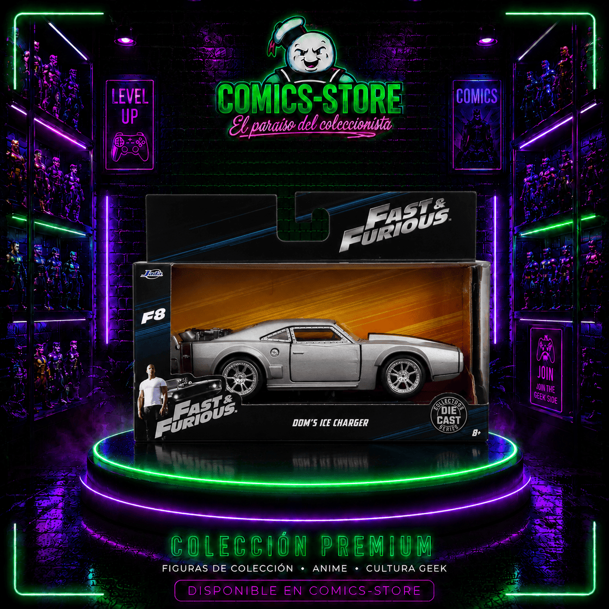 Carro Dodge Charger Ice Dom's Toreto Fast & Furious Esc 1:32 - Comics Store Colombia