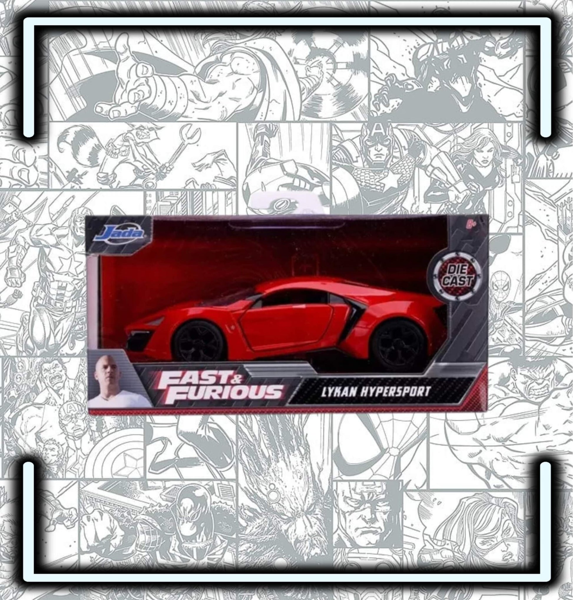Carro Lykan Hypersport Rojo Rápido Y Furioso Caja F&f Esc 1:32 - Comics Store Colombia
