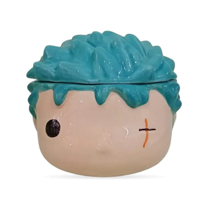 aza 3D Anime – Diseño Chibi Zoro con Cabello Turquesa
